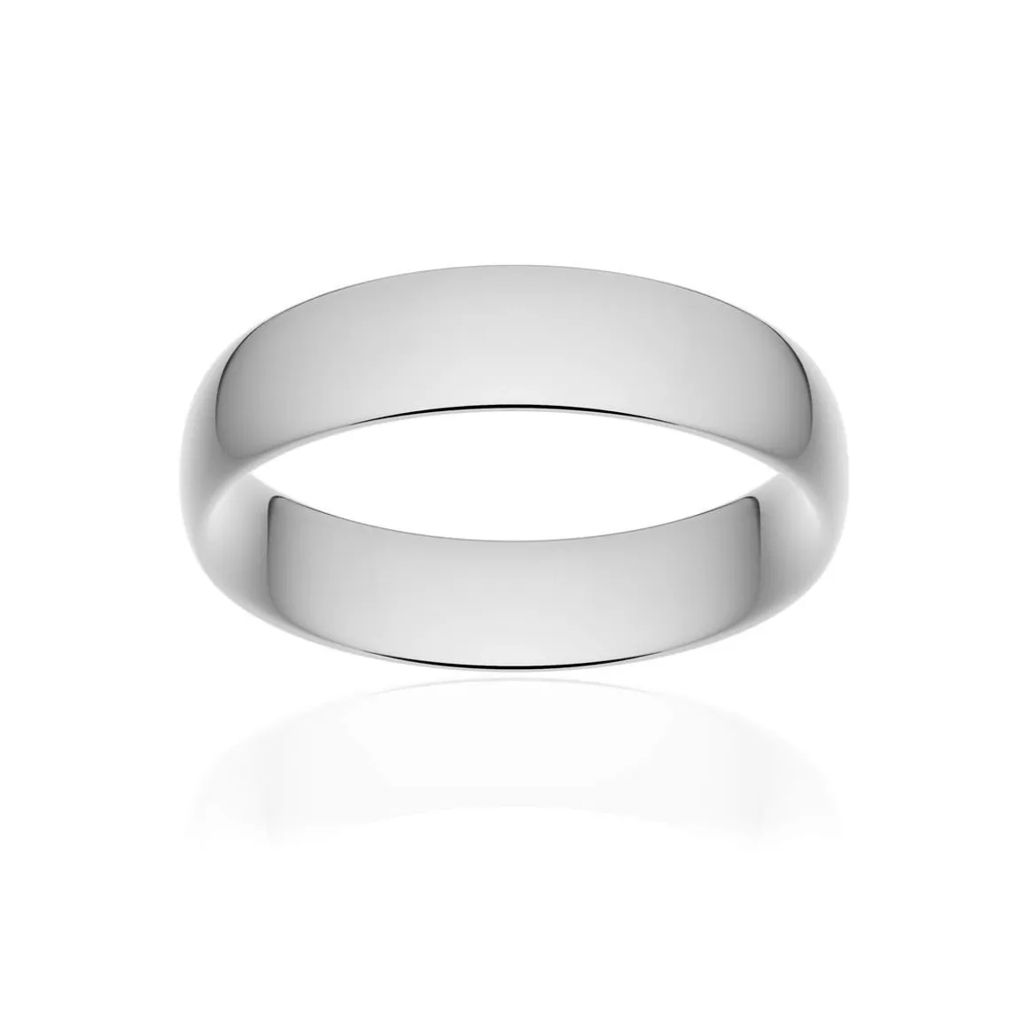 Alliance classique demi jonc confort or 750 blanc poli 5,5 mm