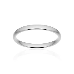 Alliance classique demi jonc confort or 750 blanc poli 2,5 mm