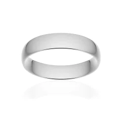 Alliance classique demi jonc confort or 750 blanc poli 5 mm