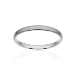 Alliance classique demi jonc confort or 750 blanc brossé 2,5 mm