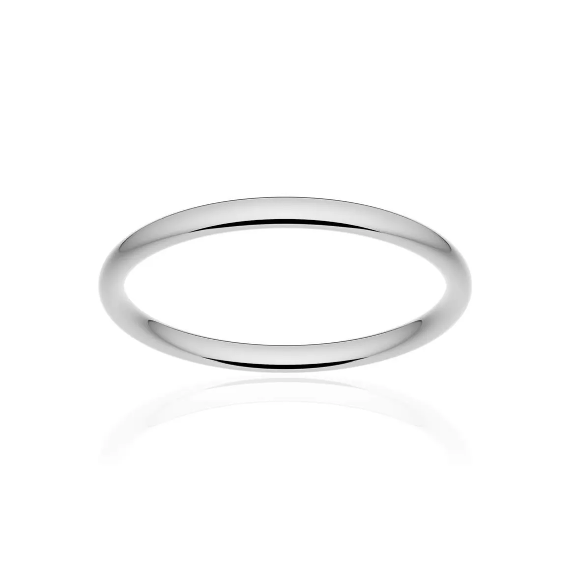 Alliance classique demi jonc confort or 750 blanc poli 2 mm