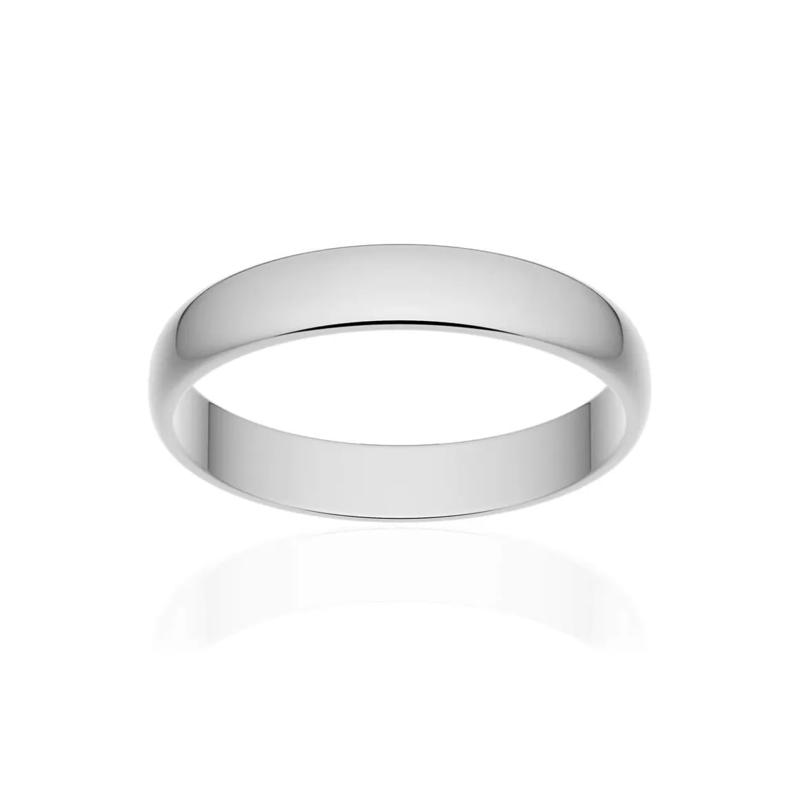 Alliance classique demi jonc or 375 blanc poli 3,5 mm