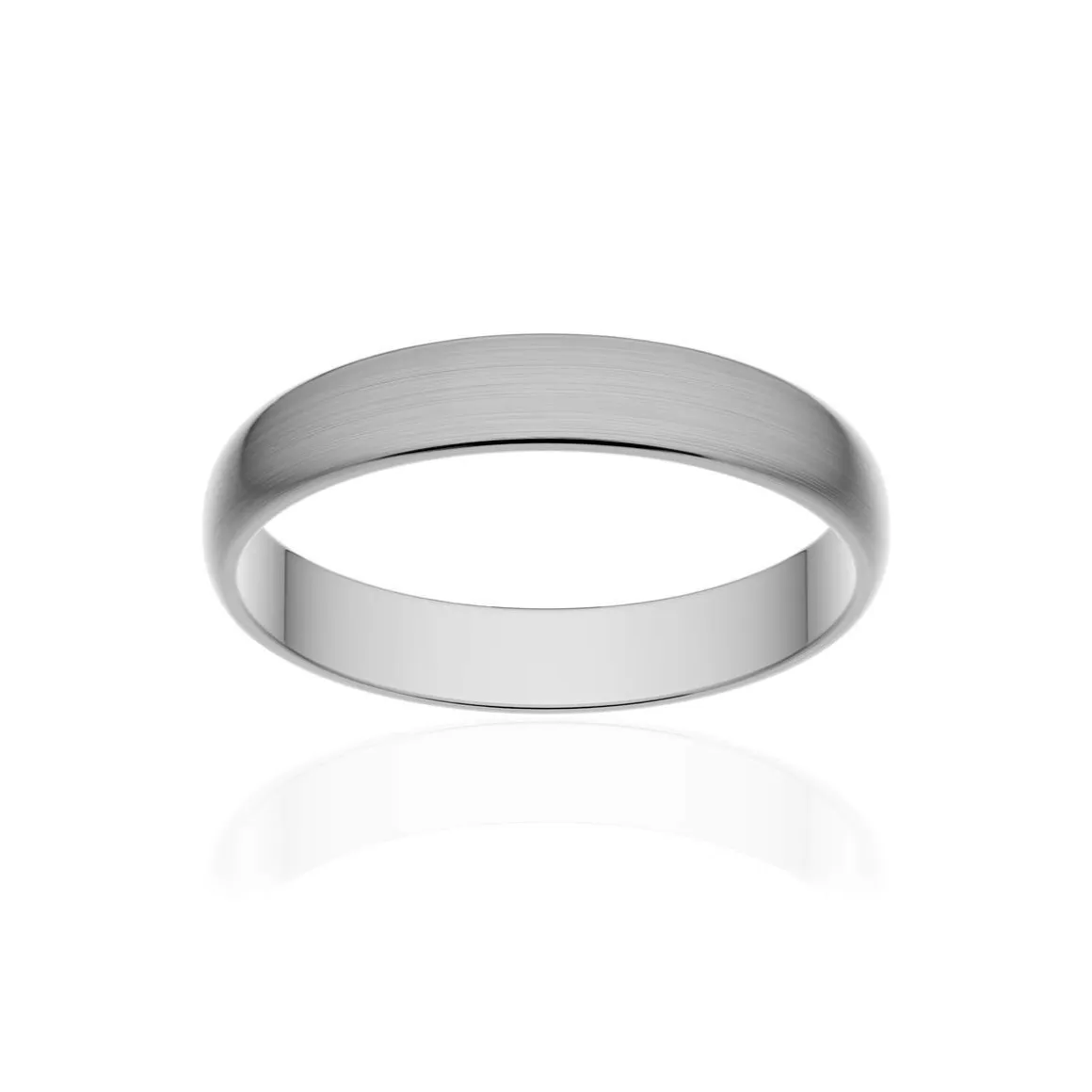 Alliance classique demi jonc or 375 blanc brossé 3,5 mm