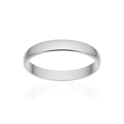 Alliance classique demi jonc or 750 blanc poli 3 mm