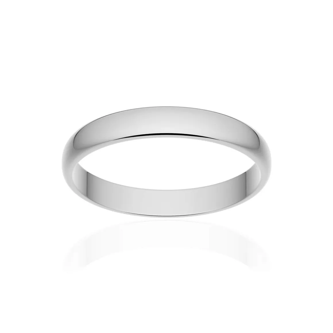 Alliance classique demi jonc or 750 blanc poli 3 mm