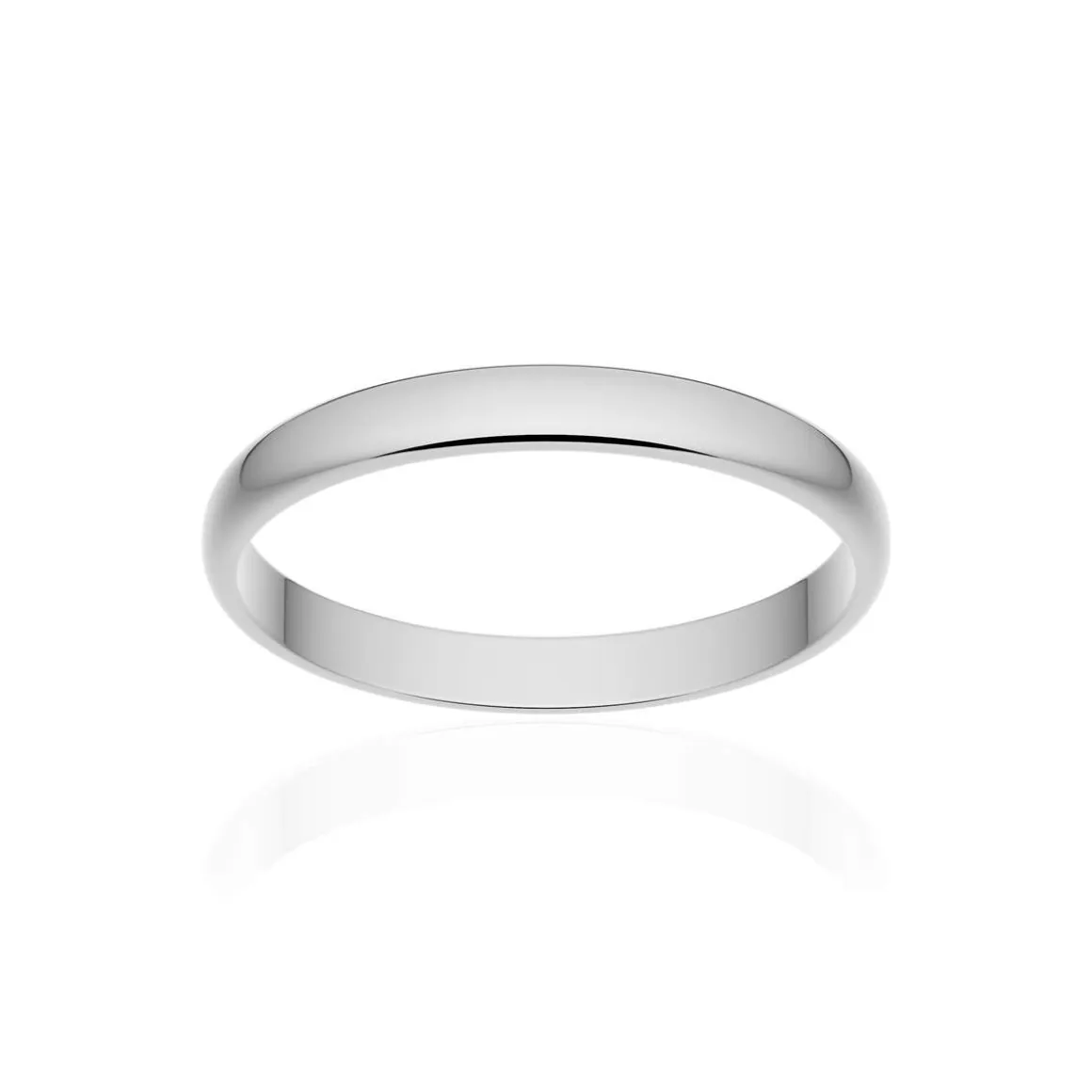 Alliance classique demi jonc or 375 blanc poli 2,5 mm