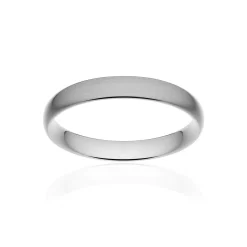 Alliance classique demi jonc confort or 750 blanc brossé 3,5 mm
