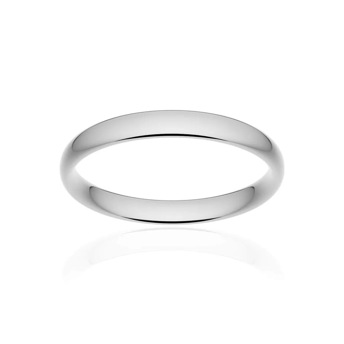 Alliance classique demi jonc confort or 375 blanc poli 3 mm
