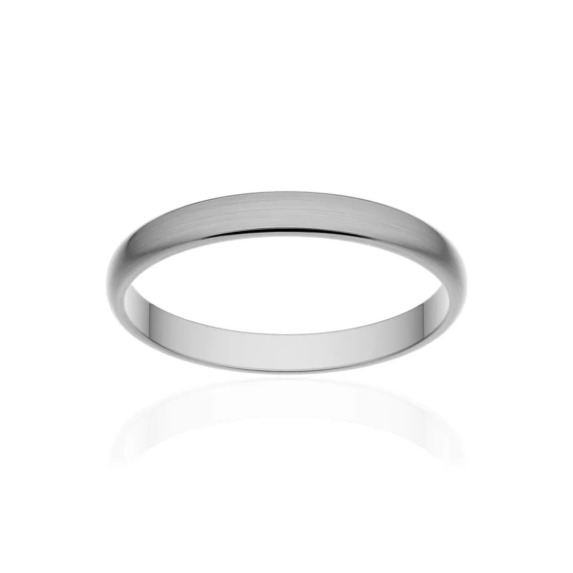 Alliance classique demi jonc or 375 blanc brossé 2,5 mm