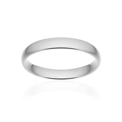 Alliance classique demi jonc confort platine 950 poli 3,5 mm