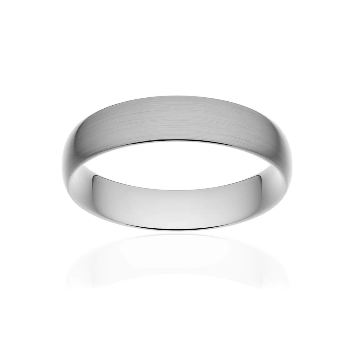 Alliance classique demi jonc confort platine 950 brossé 5 mm