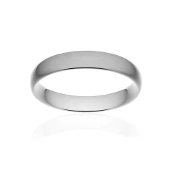 Alliance classique demi jonc confort platine 950 brossé 4 mm