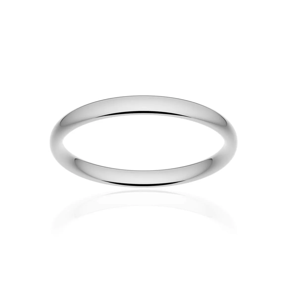 Alliance classique demi jonc confort platine 950 poli 2,5 mm