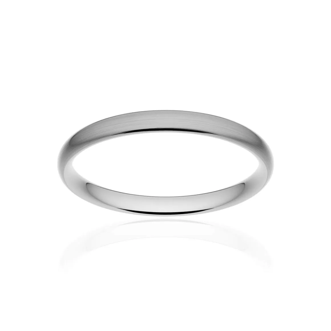 Alliance classique demi jonc confort platine 950 brossé 2,5 mm