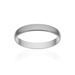 Alliance classique demi jonc platine 950 brossé 3 mm