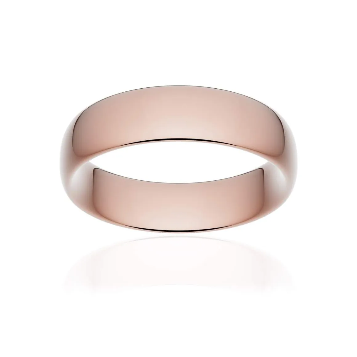 Alliance classique ruban confort or 750 rose poli 6 mm