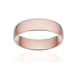 Alliance classique ruban confort or 750 rose brossé 6 mm
