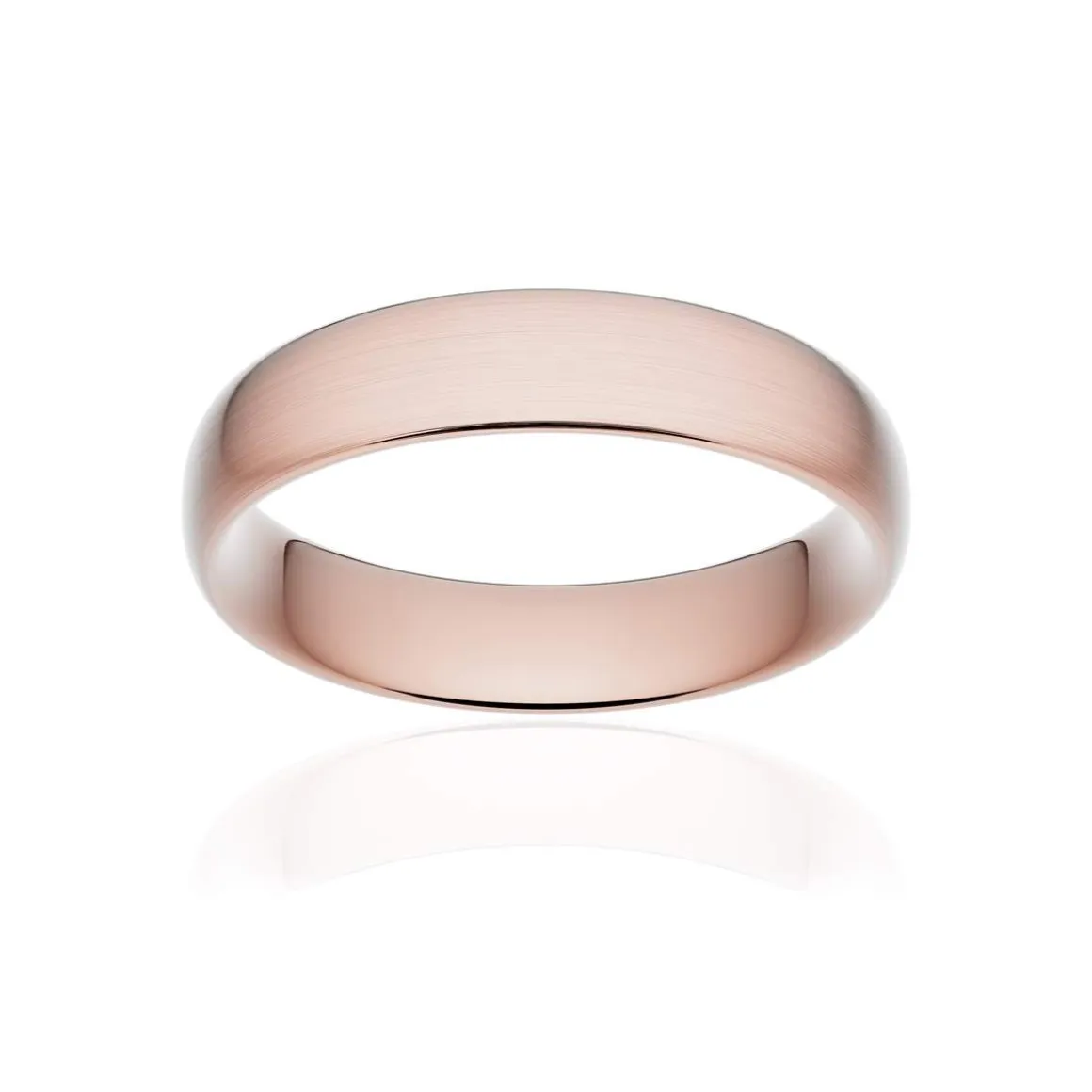 Alliance classique ruban confort or 750 rose brossé 5 mm