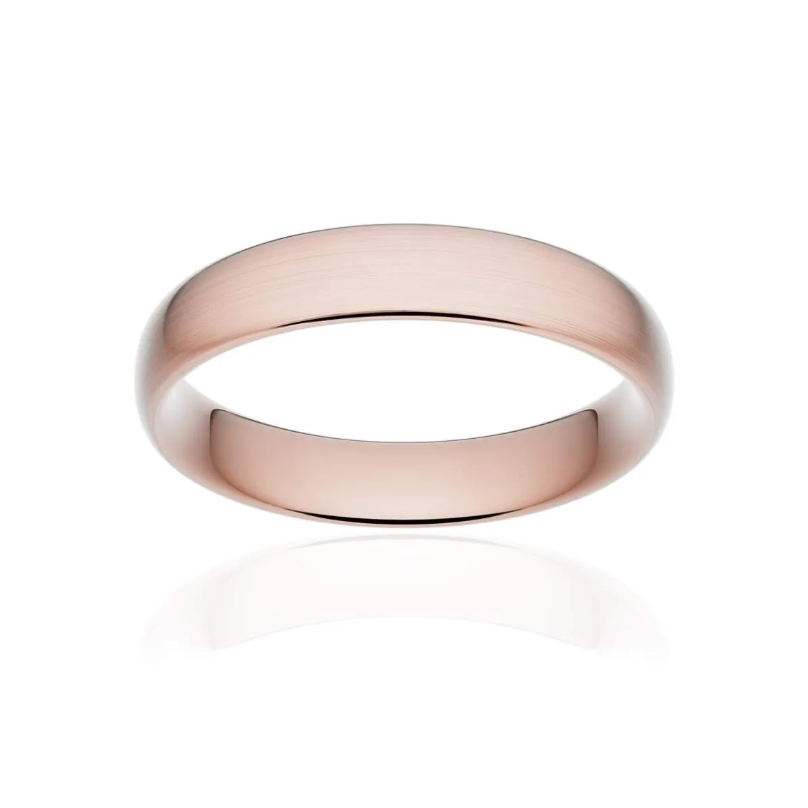 Alliance classique ruban confort or 750 rose brossé 4,5 mm
