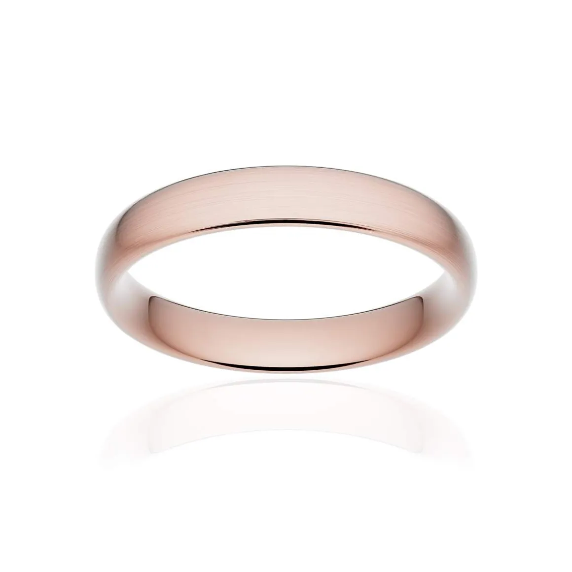 Alliance classique ruban confort or 750 rose brossé 4 mm