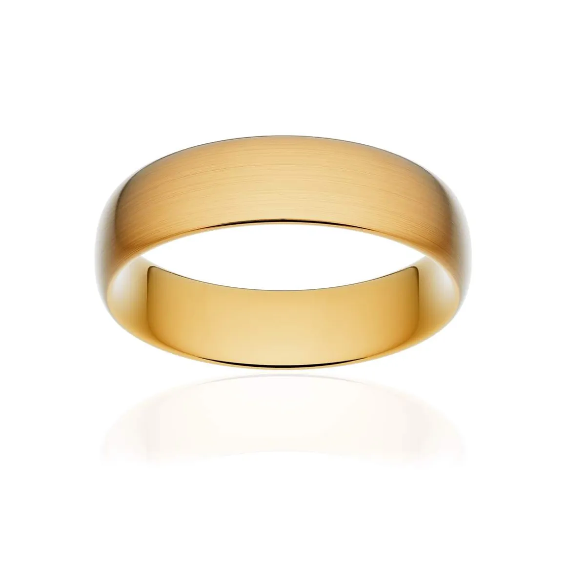 Alliance classique ruban confort or 375 jaune brossé 6 mm