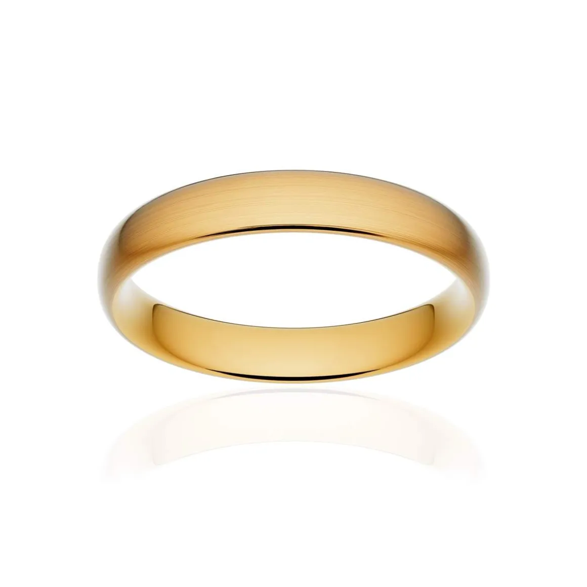 Alliance classique ruban confort or 750 jaune brossé 4 mm