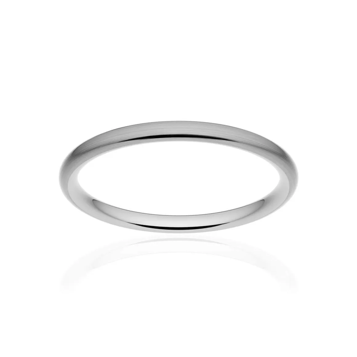 Alliance classique ruban confort or 375 blanc brossé 2 mm