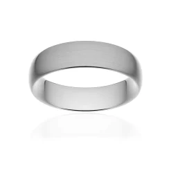 Alliance classique ruban confort or 750 blanc brossé 6 mm