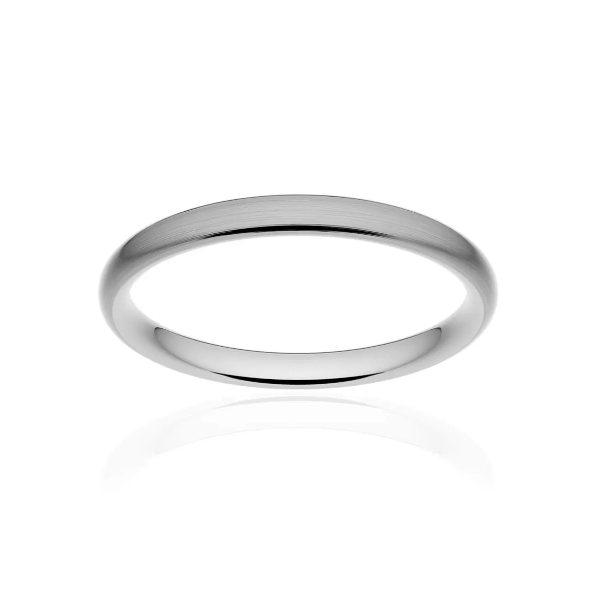Alliance classique ruban confort or 750 blanc brossé 2,5 mm