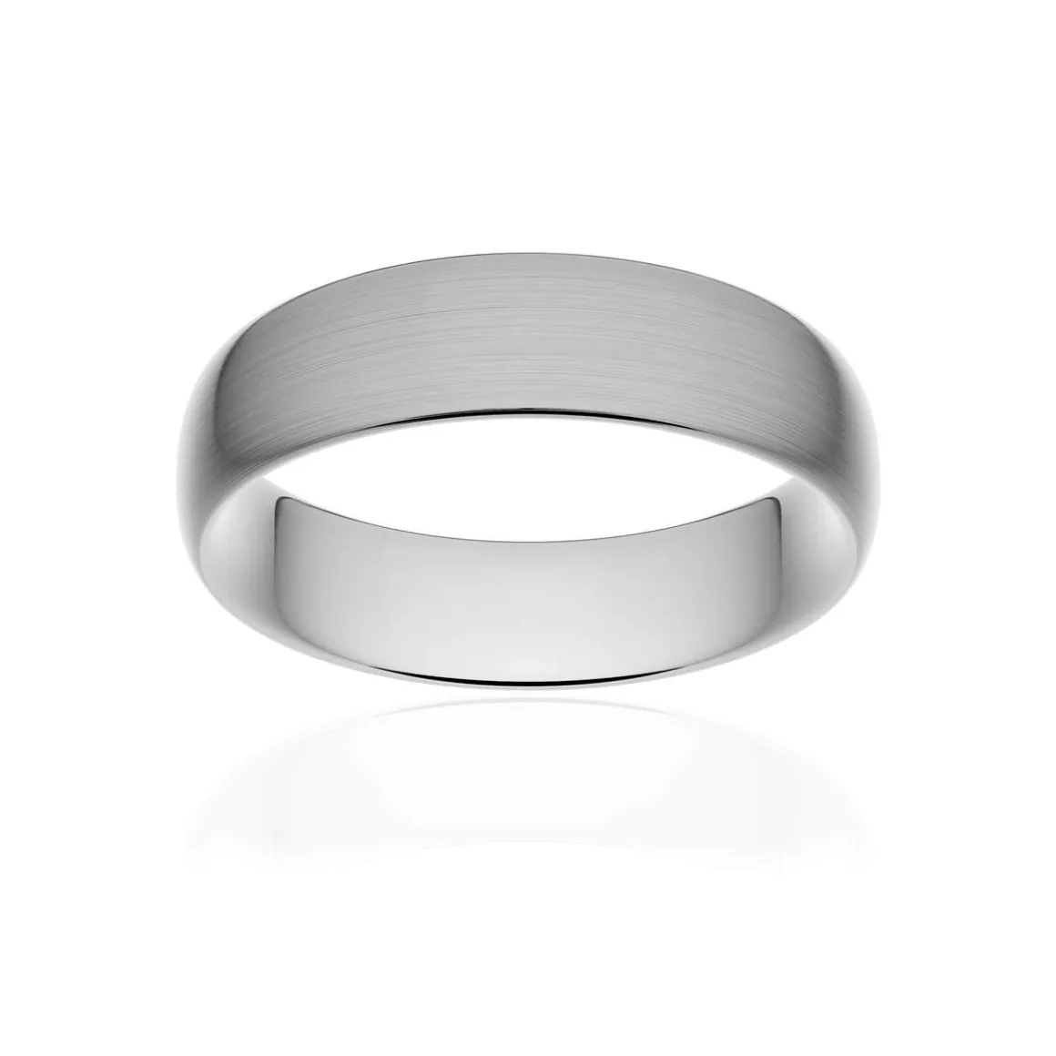 Alliance classique ruban confort platine 950 brossé 6 mm