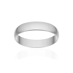 Alliance classique ruban or 375 blanc poli 4 mm