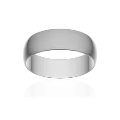Alliance classique ruban or 750 blanc brossé 6 mm