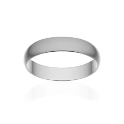 Alliance classique ruban or 375 blanc brossé 4 mm