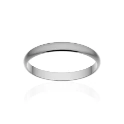 Alliance classique ruban or 750 blanc brossé 2,5 mm
