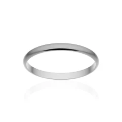 Alliance classique ruban or 750 blanc brossé 2 mm