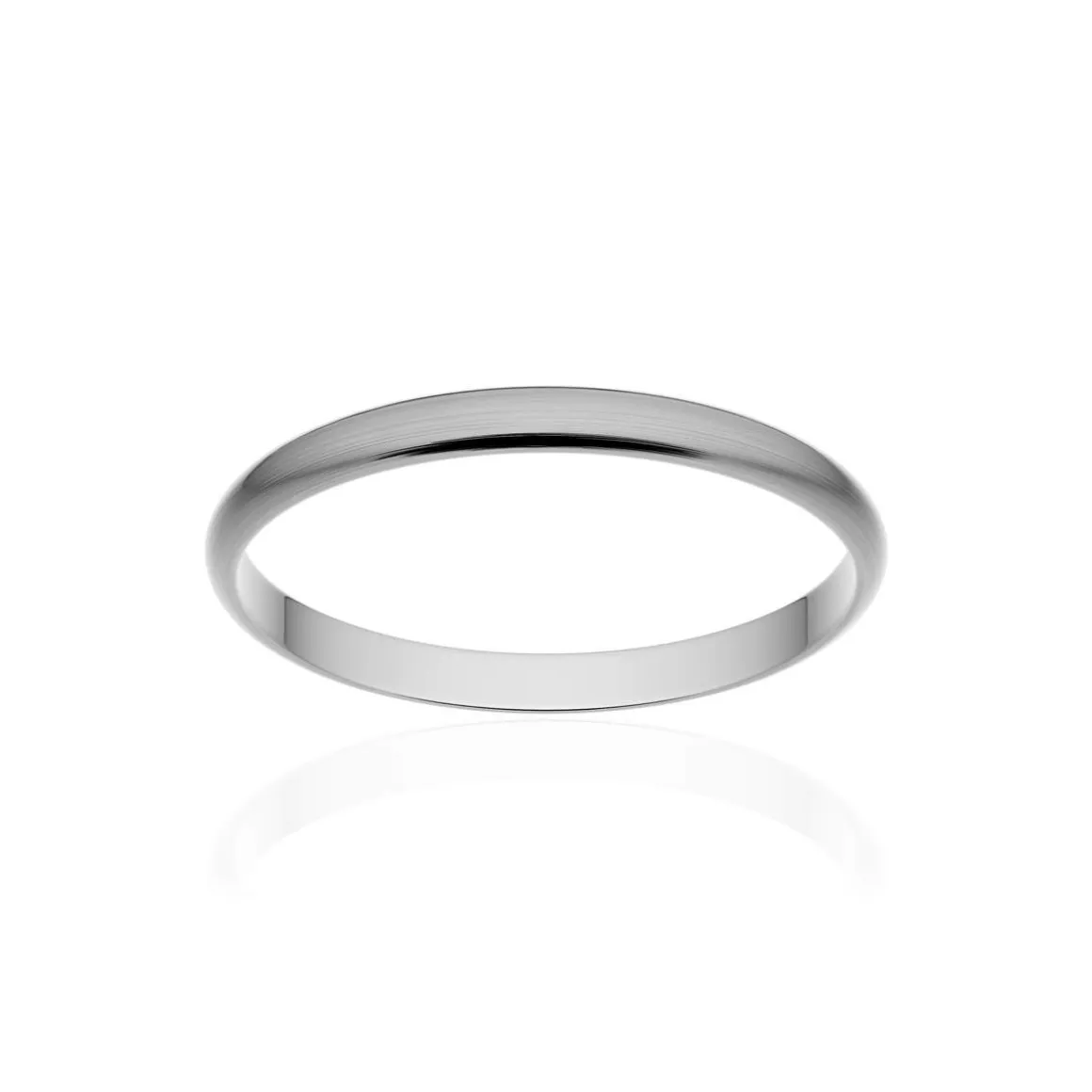 Alliance classique ruban or 750 blanc brossé 2 mm