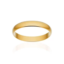 Alliance classique ruban or 750 jaune poli 3 mm