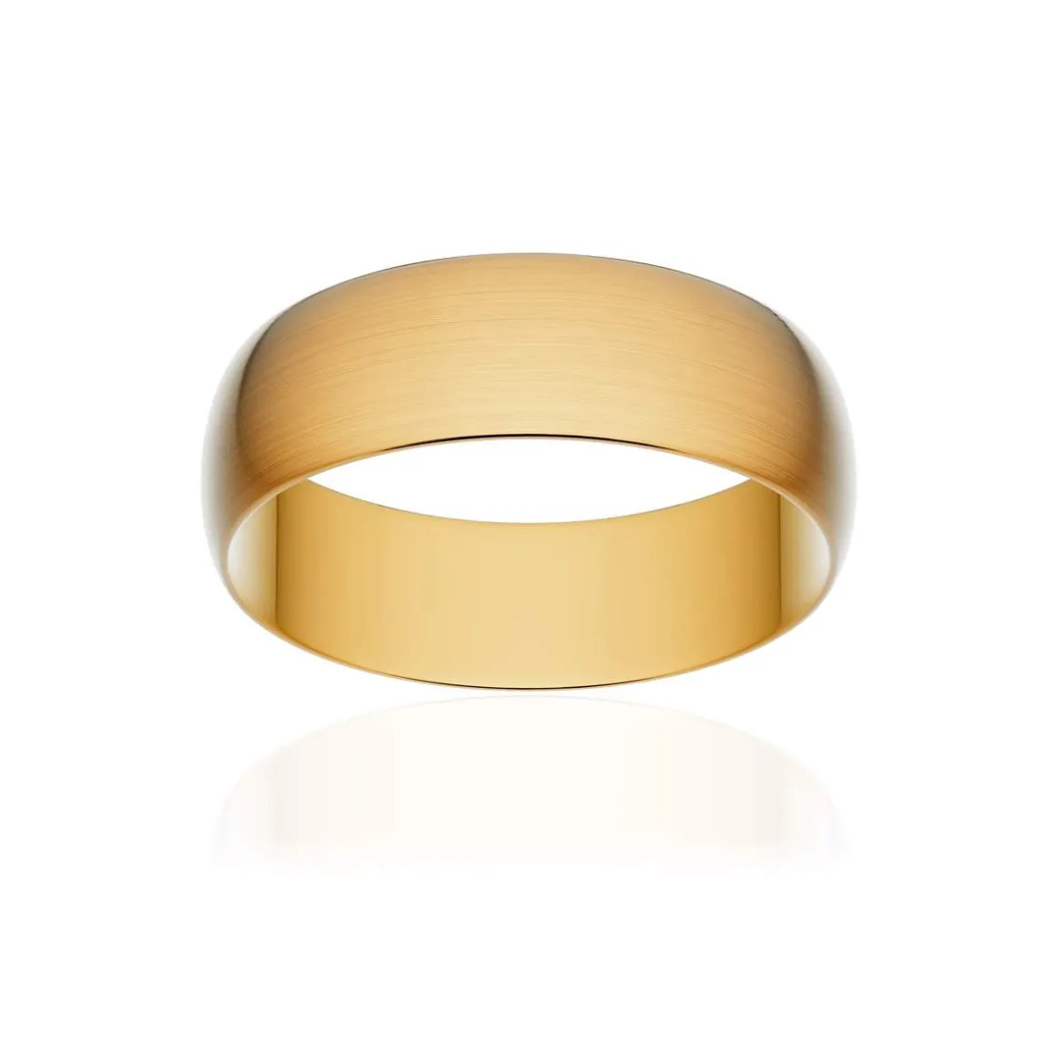 Alliance classique ruban or 375 jaune brossé 6 mm
