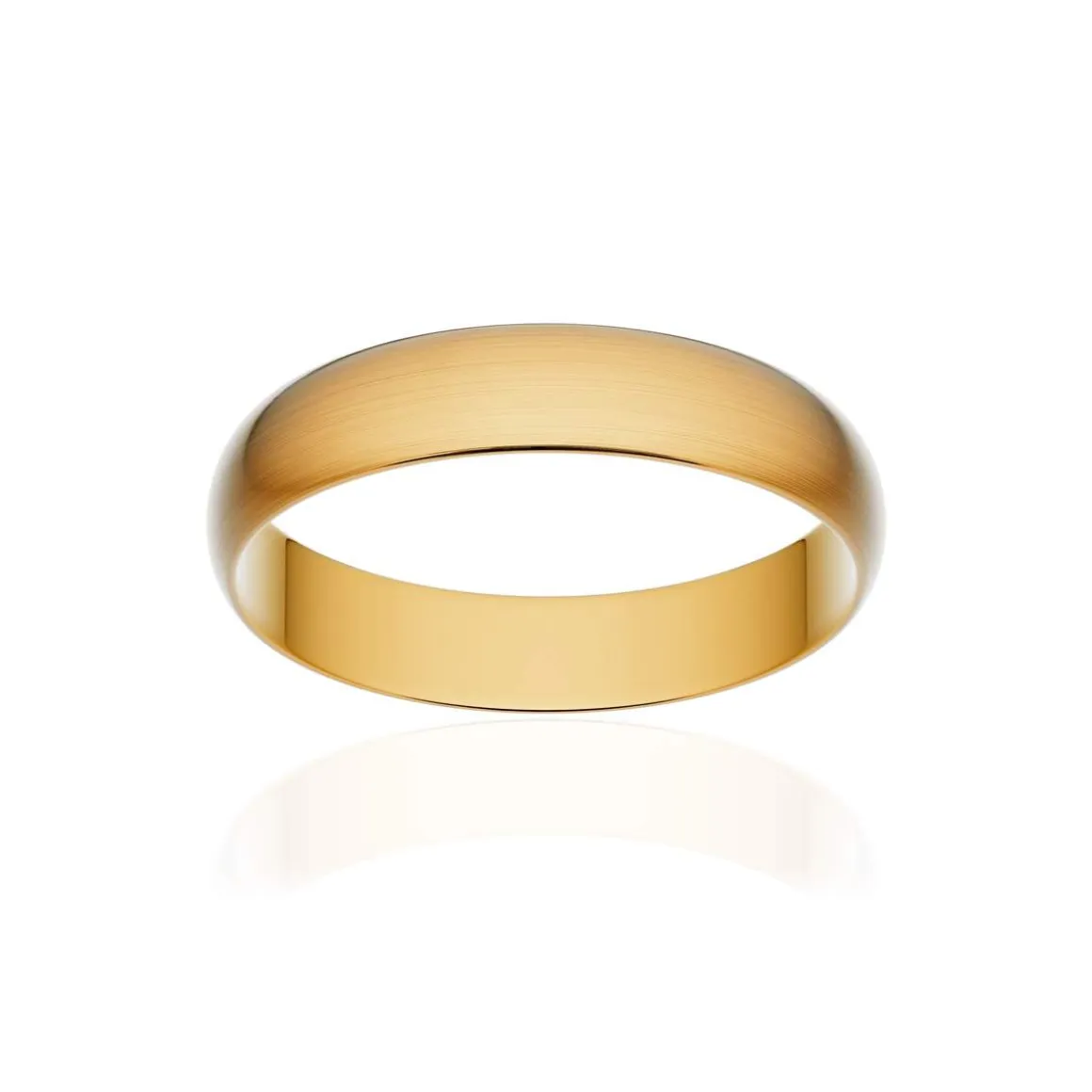 Alliance classique ruban or 375 jaune brossé 4 mm