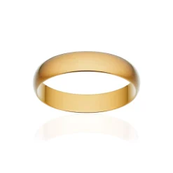 Alliance classique ruban or 750 jaune brossé 4 mm