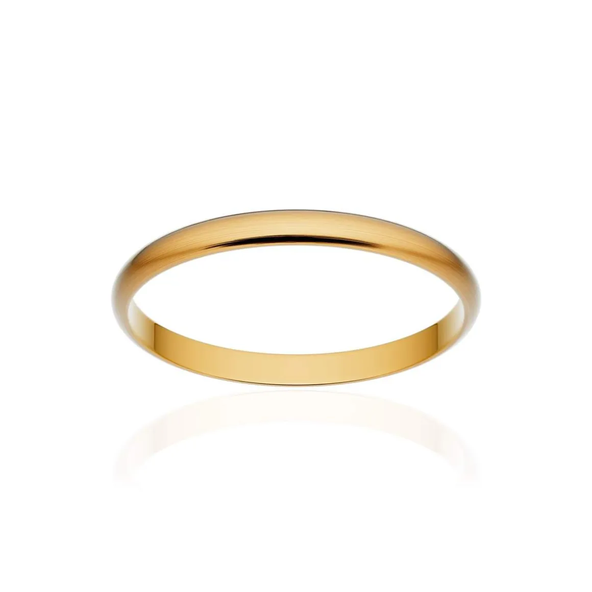 Alliance classique ruban or 750 jaune brossé 2 mm