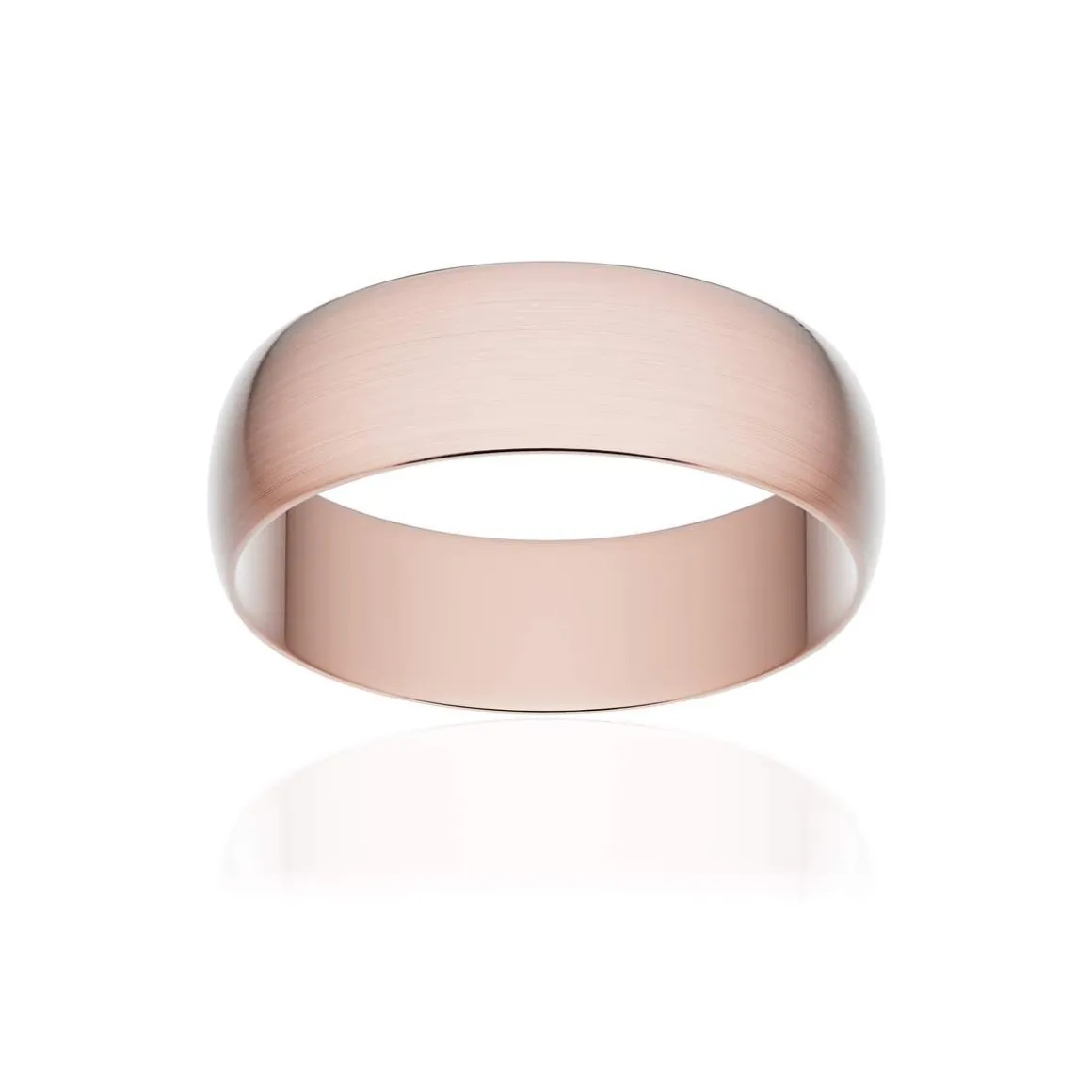 Alliance classique ruban or 750 rose brossé 6 mm