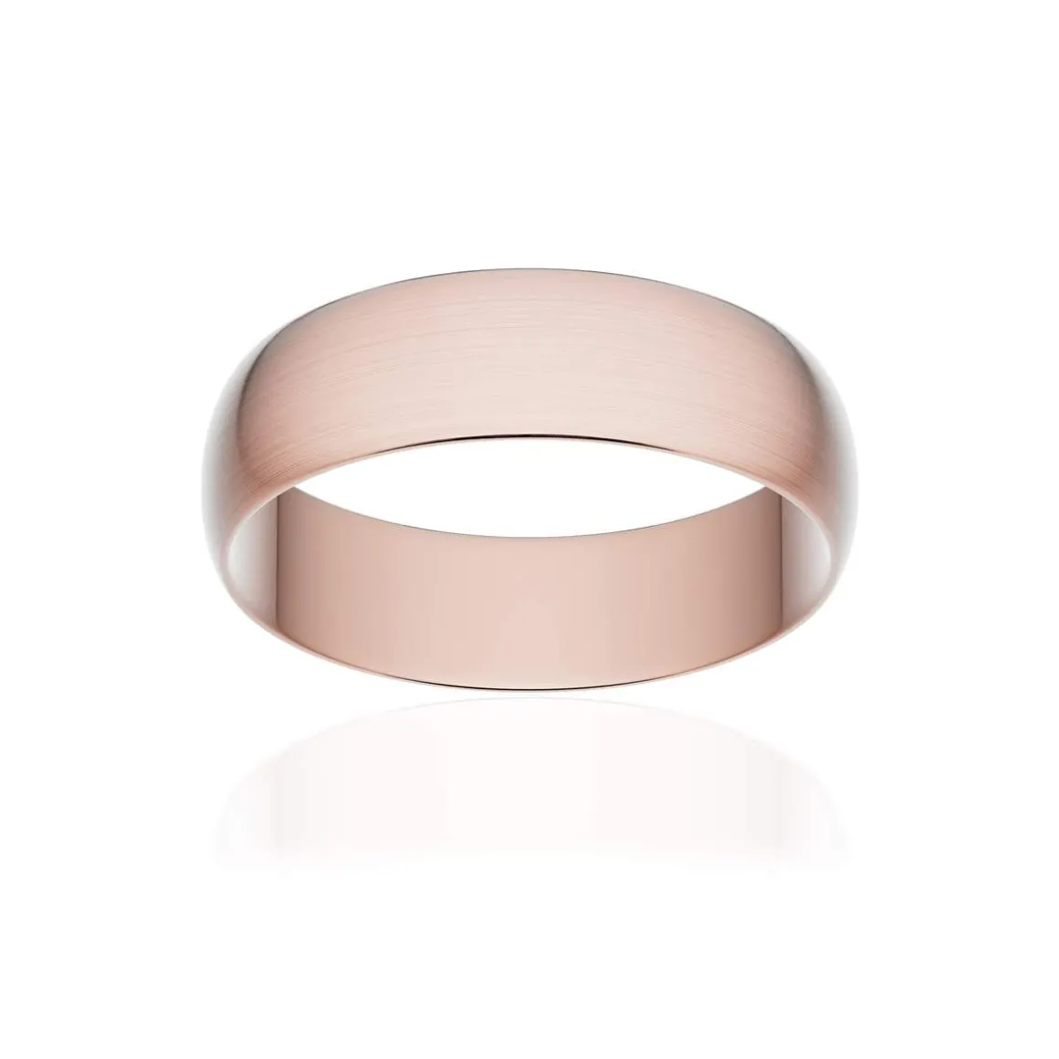 Alliance classique ruban or 750 rose brossé 5,5 mm