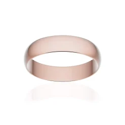 Alliance classique ruban or 750 rose brossé 4,5 mm