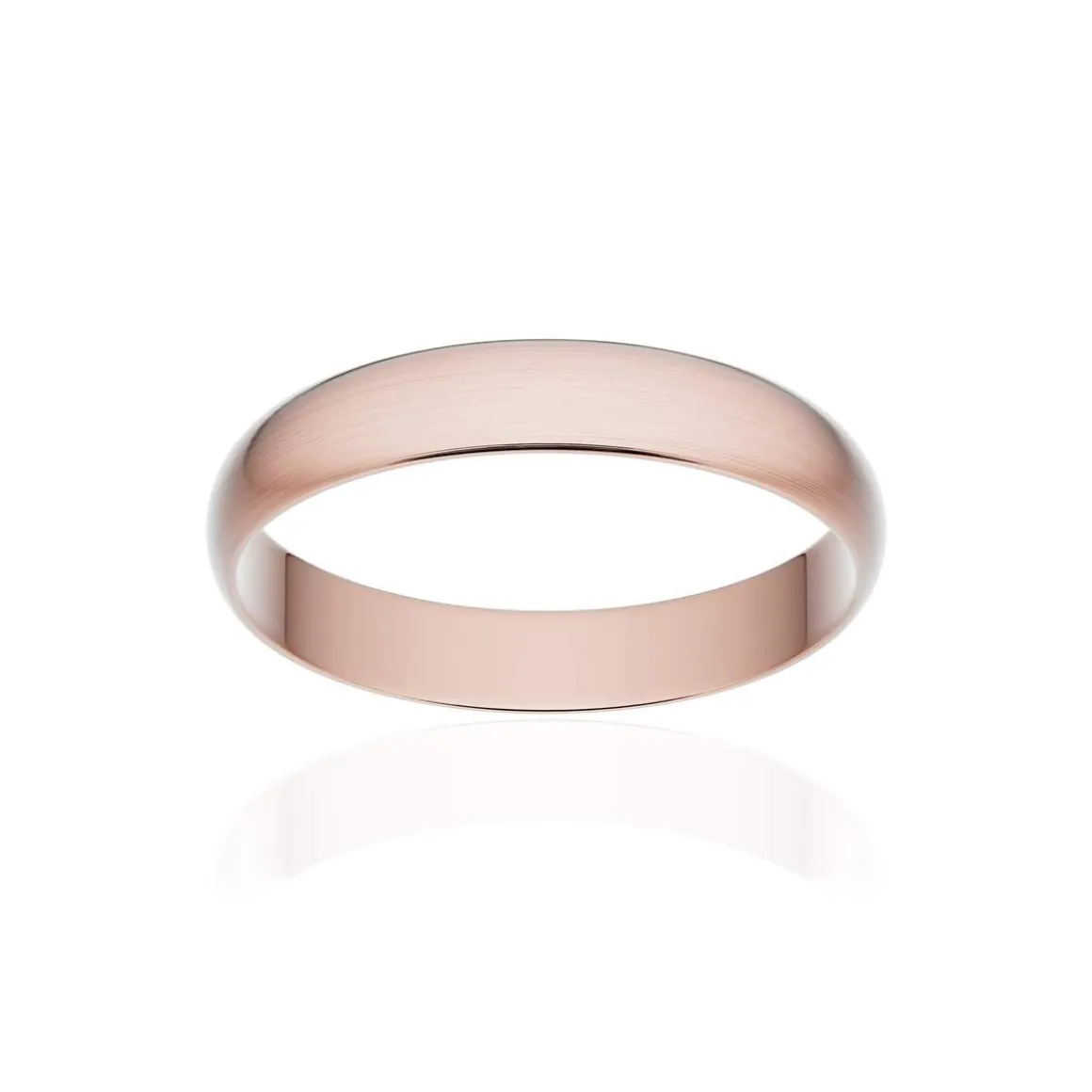 Alliance classique ruban or 750 rose brossé 3,5 mm