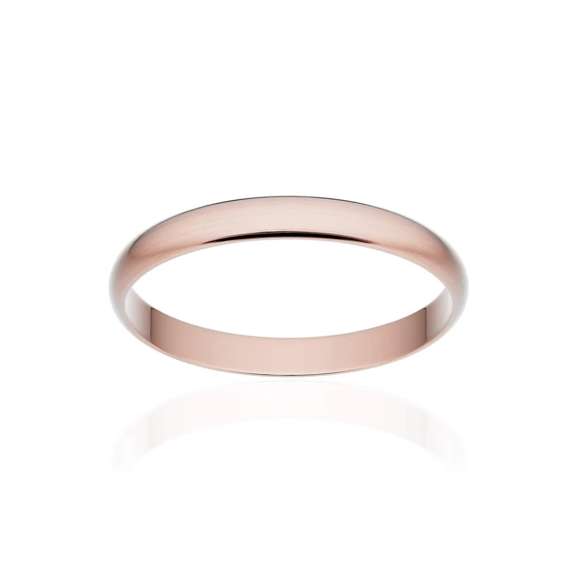Alliance classique ruban or 750 rose brossé 2,5 mm