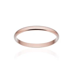 Alliance classique ruban or 750 rose brossé 2 mm