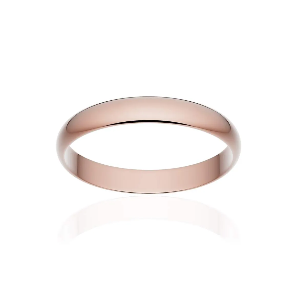 Alliance classique ruban or 750 rose poli 3 mm