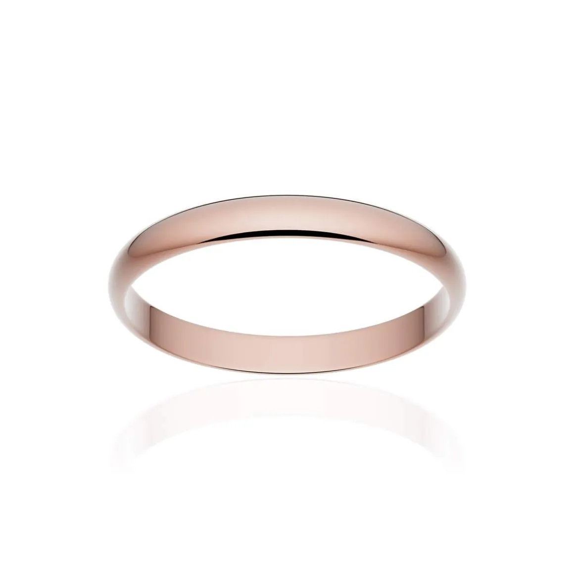 Alliance classique ruban or 750 rose poli 2,5 mm