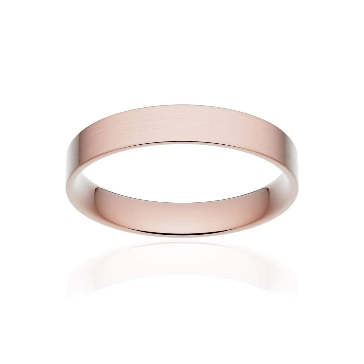 Alliance classique ruban plat confort or 750 rose brossé 3,5 mm